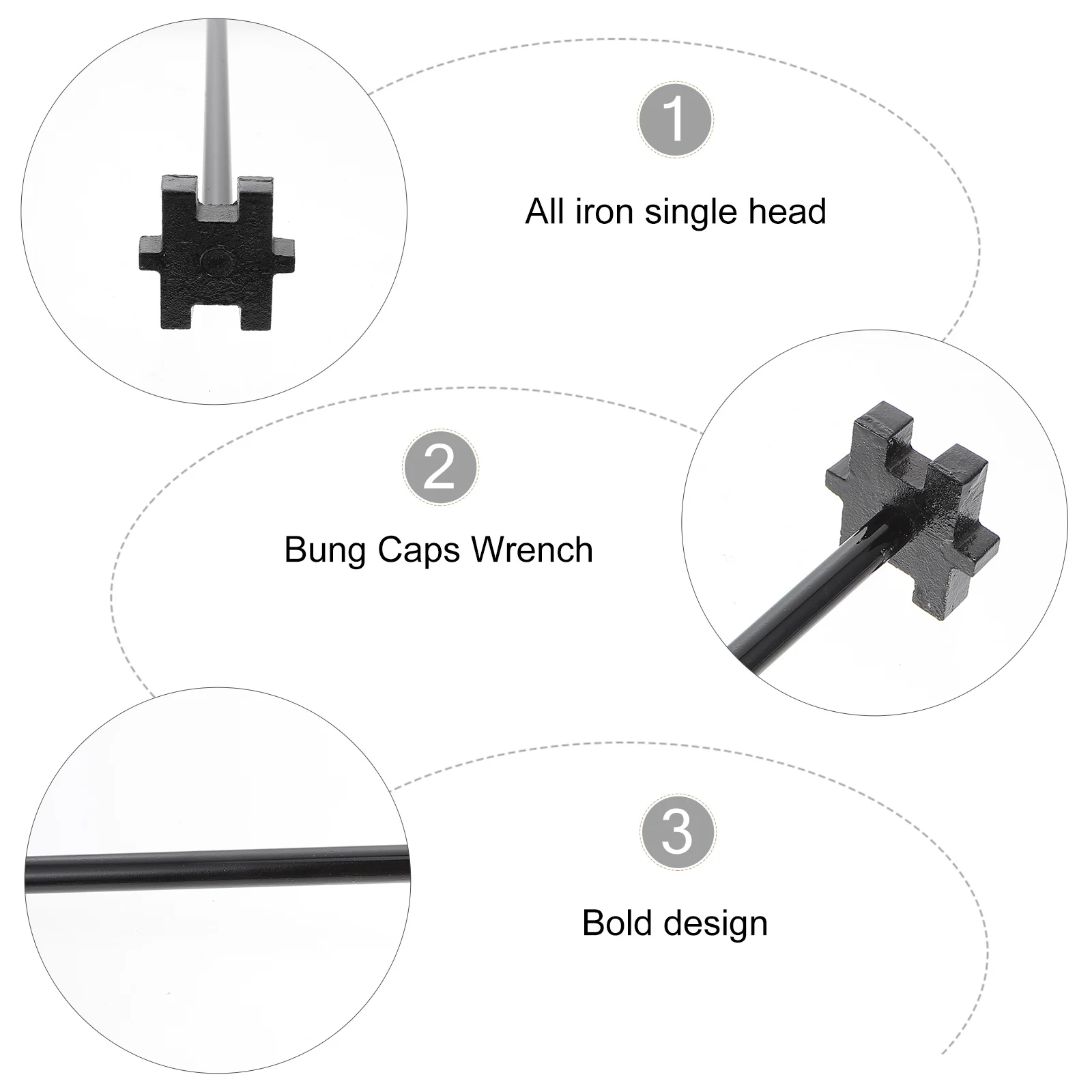 

Iron Can Opener Oil Drum Wrench Gallon Bucket Lid Remover Bung Caps Tool Safe Fingers Compact Design Versatile H Tools