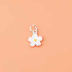 925 sterling silver white Daisy pendant handmade DIY bracelet necklace jewelry accessories for women