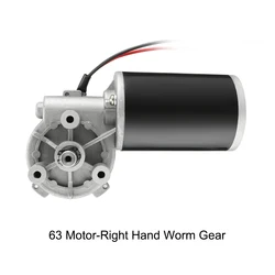 DC 12V 24V 36V 48V 220V Reversible Worm Gear Motor 10W-80W 6RPM-400RPM Speed Reducing High Torque Electric Gear Box Motor JCF63R