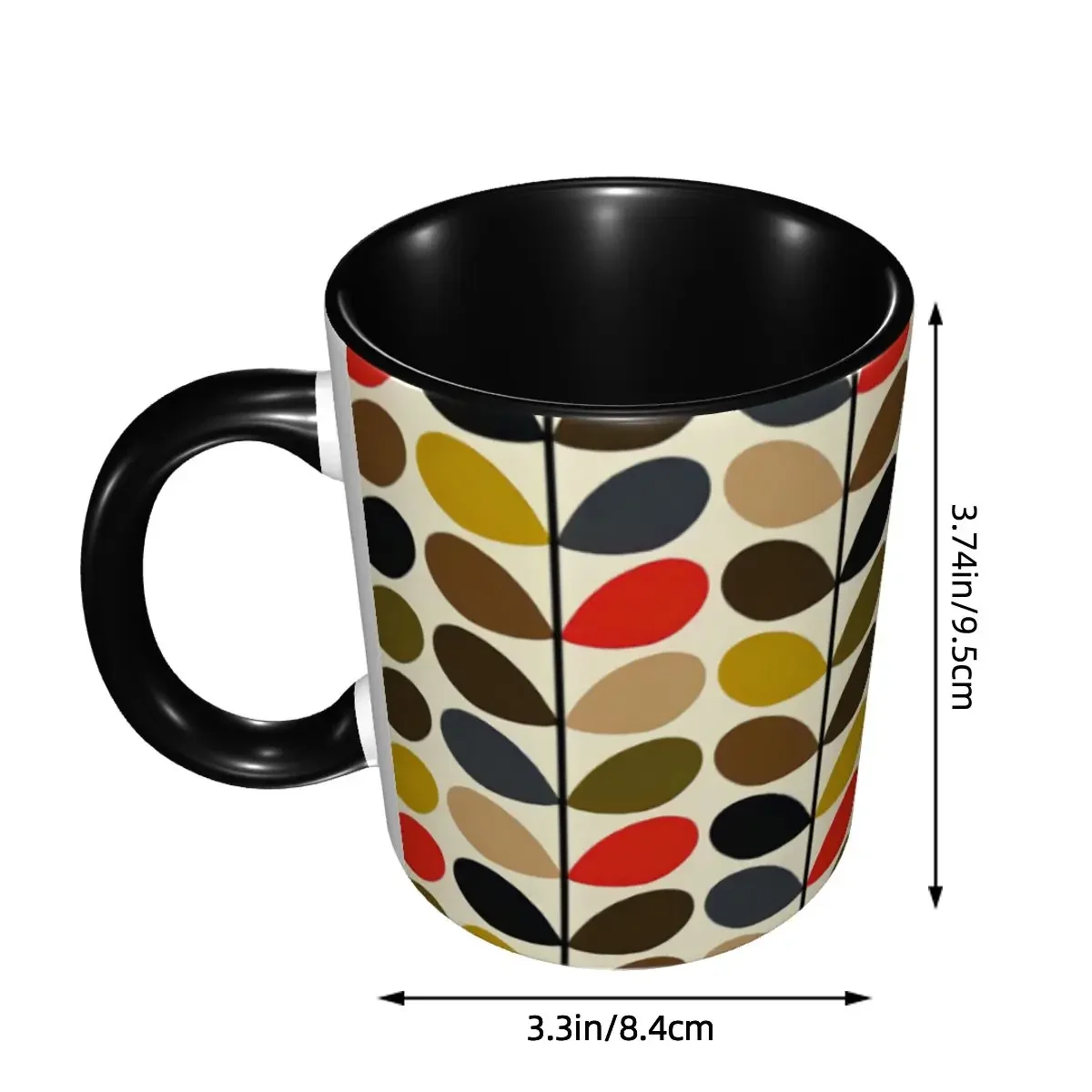 Customized Orla Kiely Flower Mugs DIY Scandinavian Geometric Style Ceramic Tea Milk Coffee Cups