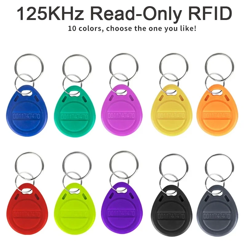 10/20pcs 125KHz Read-Only RFID 125KHz Access Control Proximity Keyfobs Smart Secure Door Entry Access Control ID Keychain Token