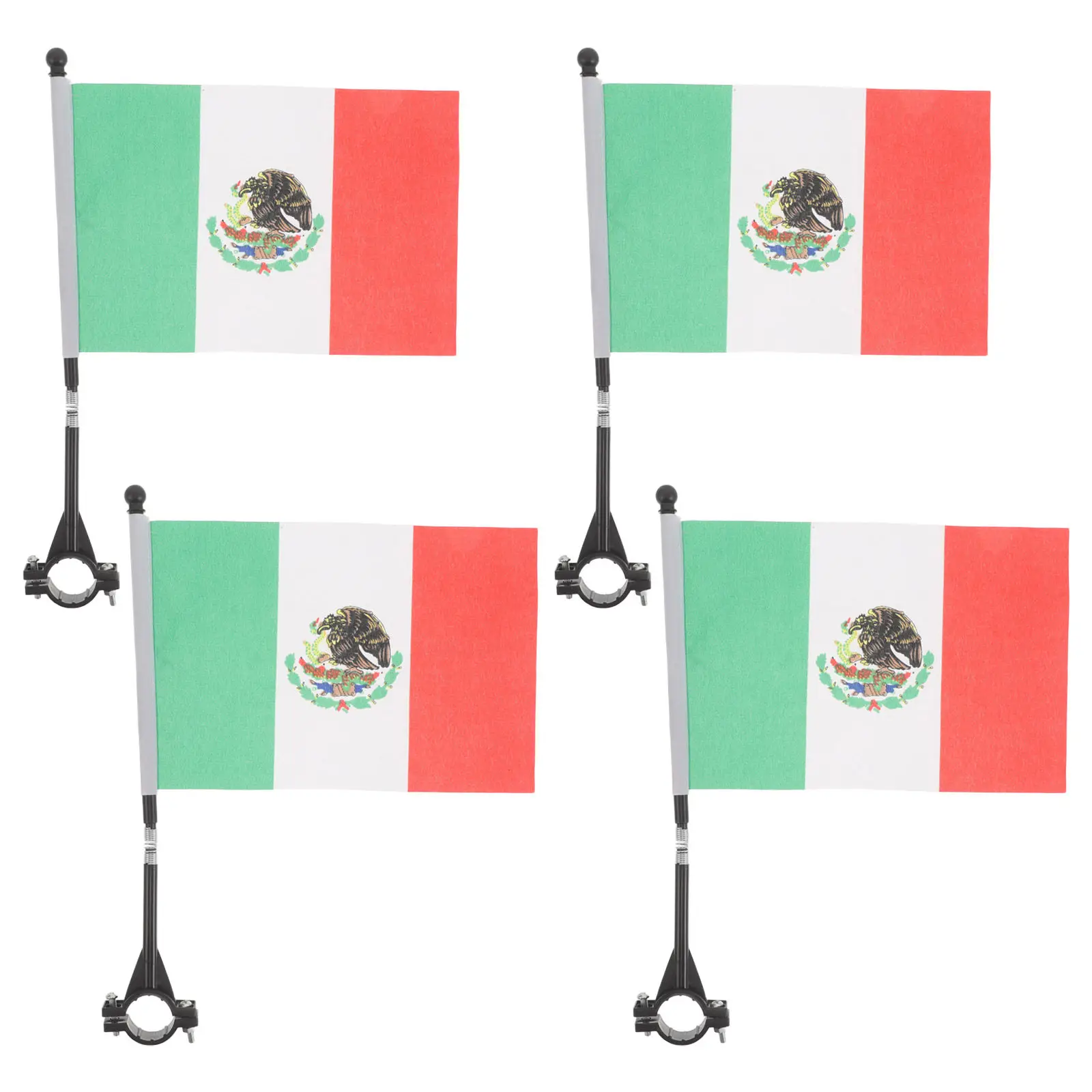 4Pcs Mexican Bicycle Flag for Handlebar Lightweight Safety Cycling Flag with Pole for Bike Dirt Bike Motorcycle Enhanced