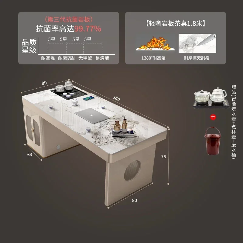 

N Light Luxury Lifting Tea Table Desk Double-Use Modern Minimalist Tea Platform Bubble Tea Table Chair Combination