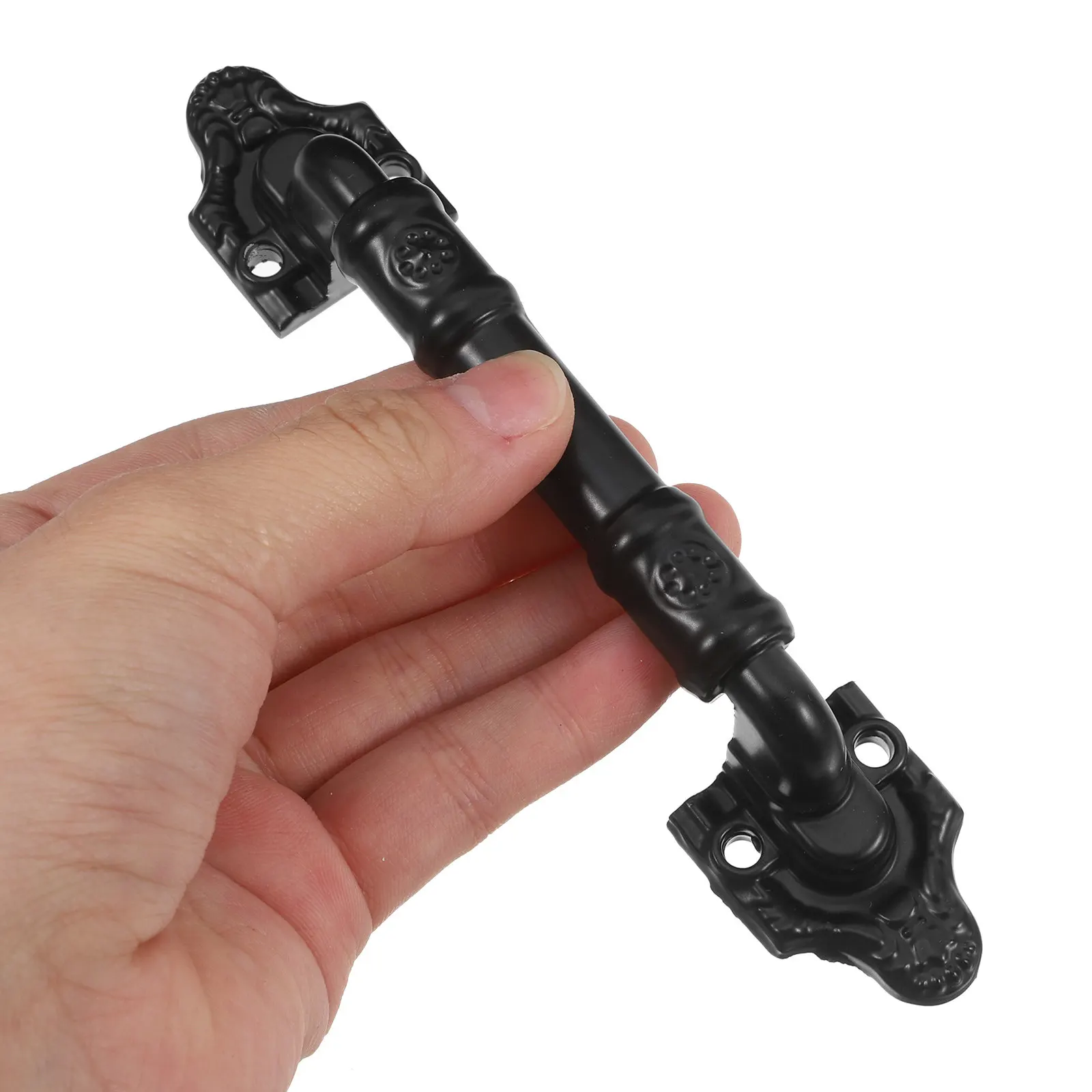2Pcs Sliding Barn Door Handle No Drill Surface Mount Heavy Duty Door Pull for Wooden Room Entry Closet Pocket Doors Black