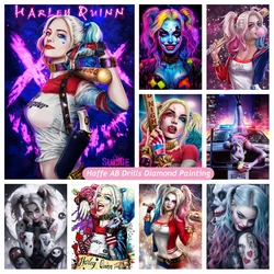 Gothic Harley Dark Art Movie AB Diamond Painting Kits The Clown's Girl DC Comics Crystal Cross Stitch Mosaic Decor