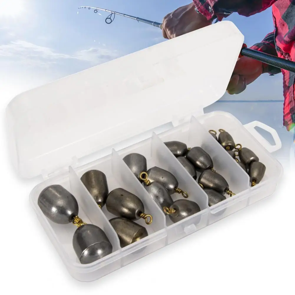 Stable 20Pc 360° Rotatable Fishing Weight, High Hardness Iron Reliable Rust-proof Casting Tool For Freshwater Saltwater Angling