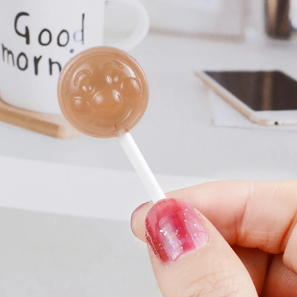 

60Pcs Resin Simulation Lollipop Brooch Durable DIY Craft Supplies for Hairpins Mobile Phones Stationery Boxes Resin Lollipop