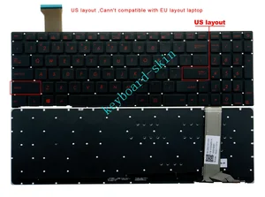 Новая английская клавиатура с подсветкой без рамки для ноутбука ASUS GL552 GL552J GL552JX GL552V GL552VL GL552VX GL552VW