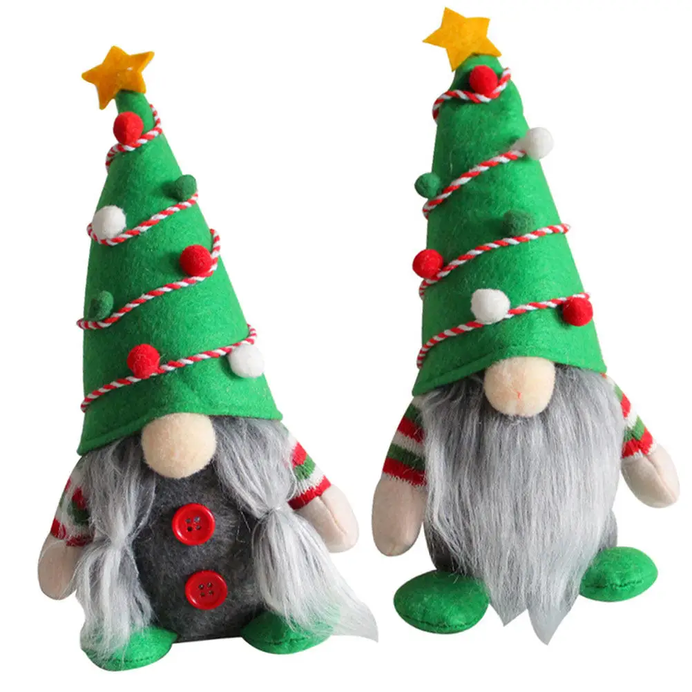 

2Pcs Xmas Gnome Faceless Ornaments Christmas Tree Style Decorative Gnome Adornments Festive Home Party Decoration Tabletop