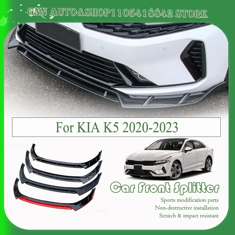 For KIA K5 DL3 2020-2023 ABS Car Front Bumper Split Lip Bumper Anti-collision Reinforcement Decoration Auto Exterior Accessories