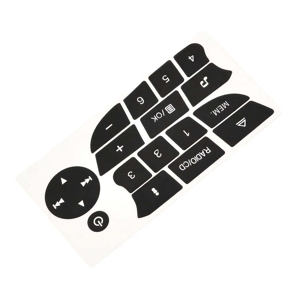 Radio CD Control Button Repair Vinyl Sticker Overlay Compatible with For Clio 2009 2010 2011 and 2009 2010 2011