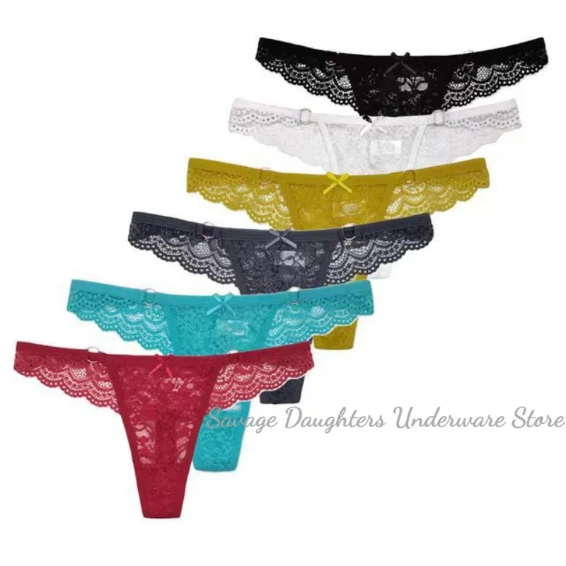 Sexy Thong Lace Panties Women Low Rise Lolita Girls Transparent String Plus Size Perspective Hot Lingerie