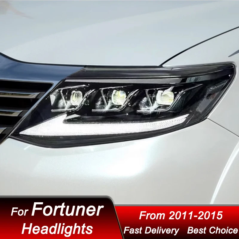 Car Headlights For Toyota Fortuner 11-15 Lexus style full Led Auto Headlamp Assembly Upgrade Projector Lens Accessories Kit