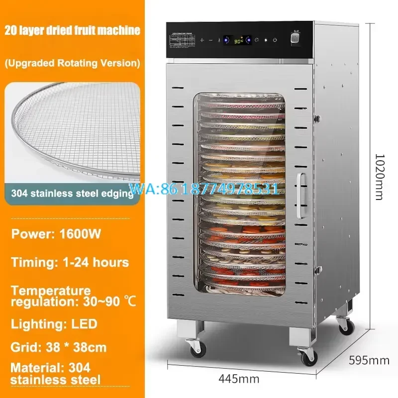 Wmwmnu for Revolve 20 Trays Stainless Steel Fruits and Vegetables Dehydrator Home Use Vegetable Drying