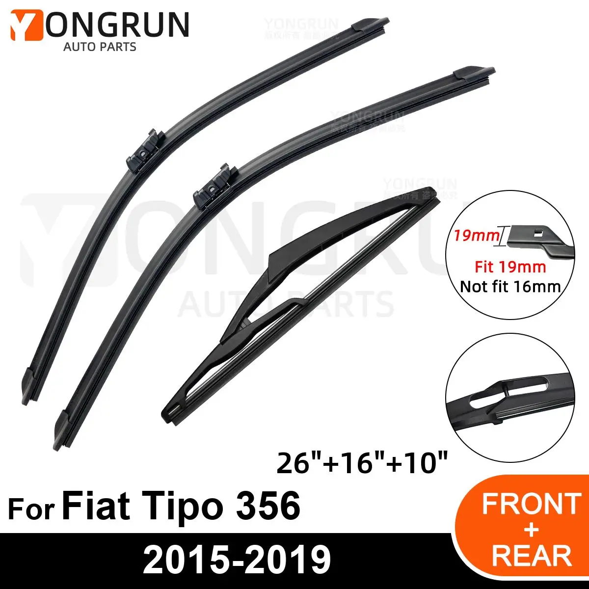 Car Windshield Windscreen Front Rear Wiper Blade Rubber Accessories For Fiat Tipo 356 26