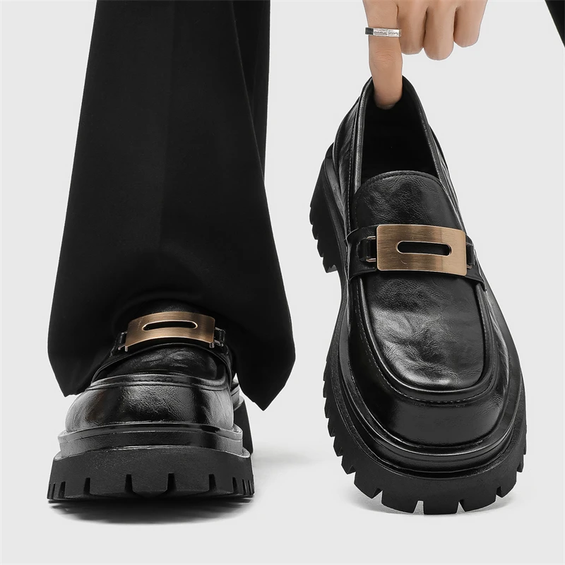 

New Men Business Loafers British Casual Thick-soled Durable Elegant Fashionable Brand Derby Shoes Gentleman's Social Shoes Men