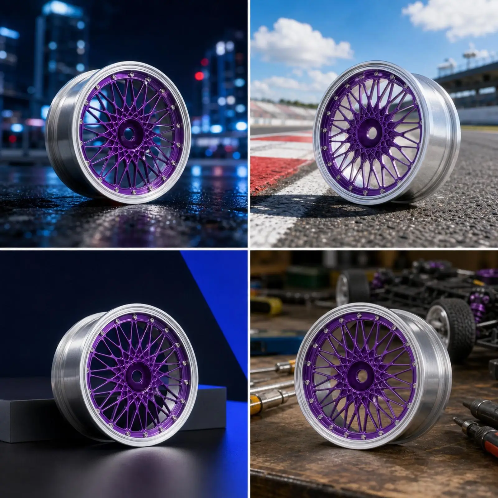 Slide Wheel hoop with Multi-Spoke Design 1/10 Scale RC Slide Wheel hoop Metal