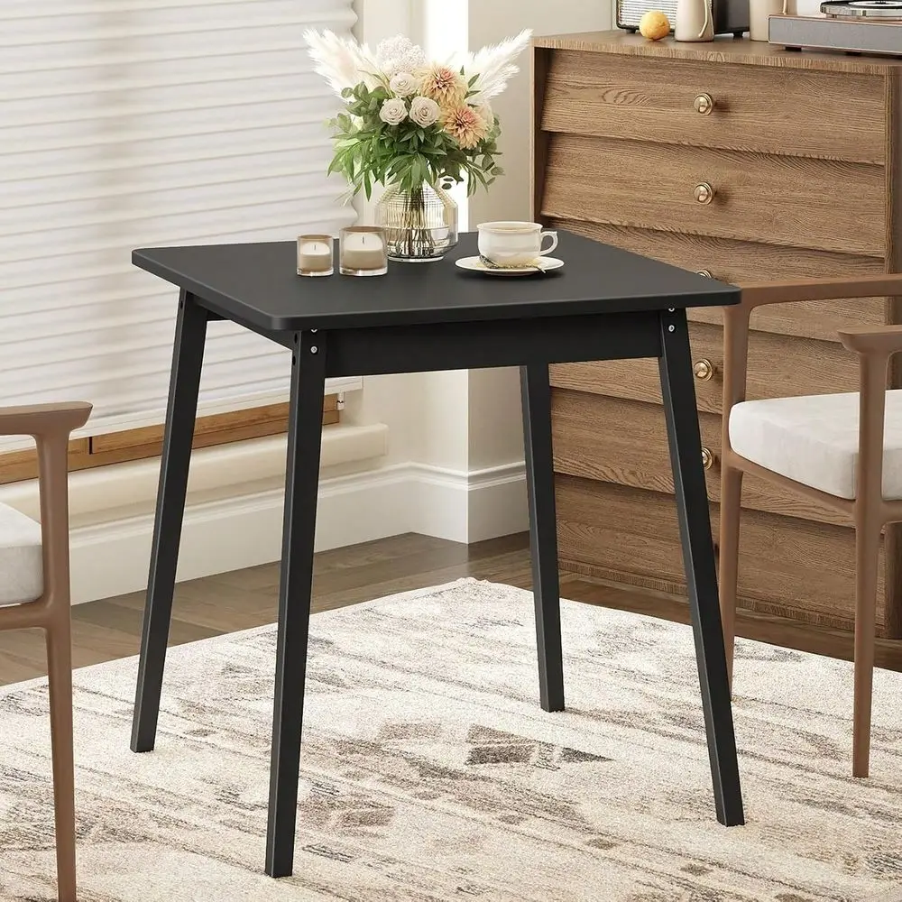 Natural Square Dining Table 24 Person, 27.6 Inch SmallSpace Kitchen Breakfast Table, MultiPurpose Writing Work Desk With Rounde