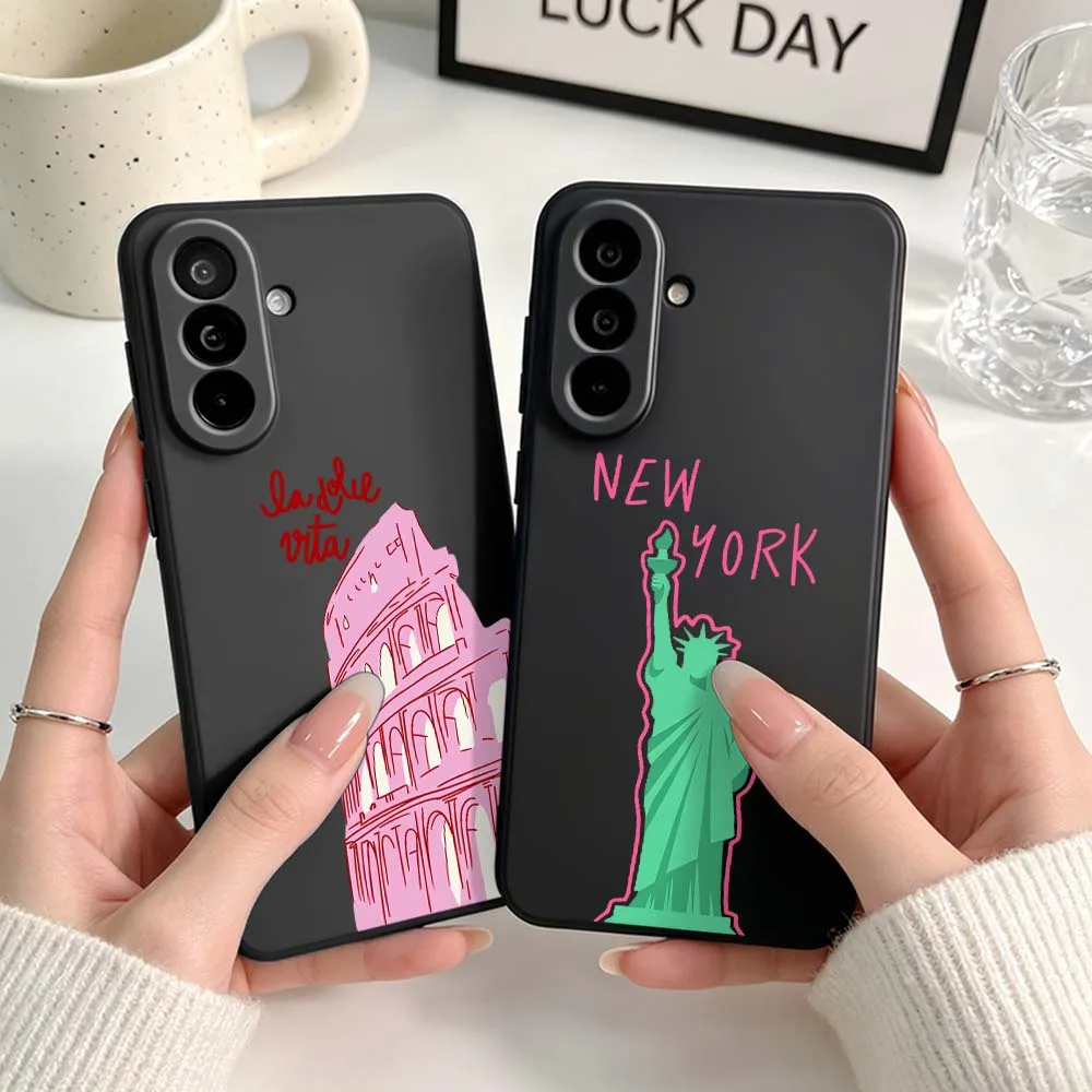 Colosseum New York Statue For Samsung A04 A05 A06 A07 A12 A3 A14 A15 A16 A17 A23 A24 A25 A26 A32 A22 A31 Black Phone Case
