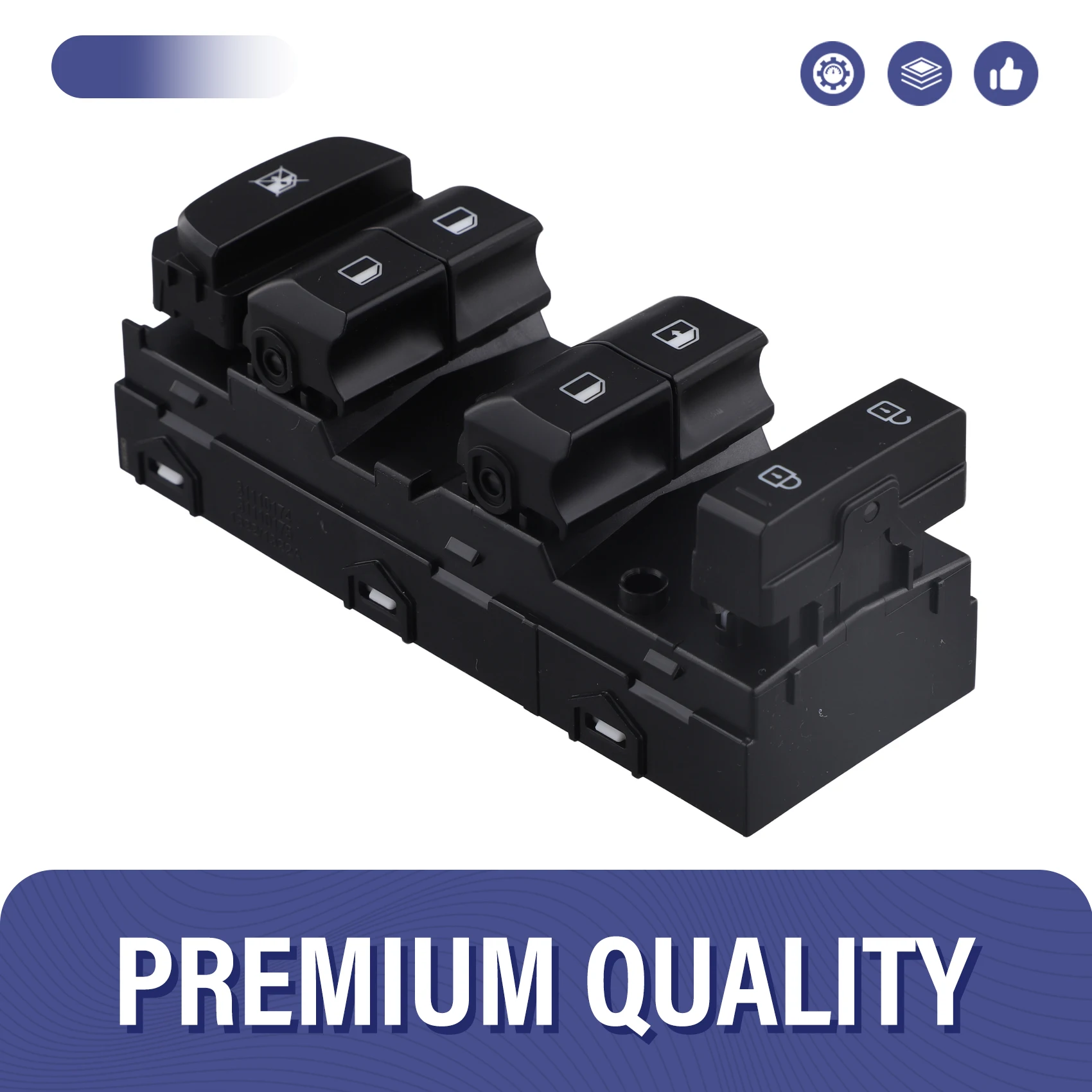 สวิตช์ควบคุมกระจกไฟฟ้าด้านหน้าซ้าย ABKN พร้อมไฟสีขาว 93571-Q6210 สำหรับ KIA Seltos ปี 17-22 ปุ่มควบคุมกระจกหลัก