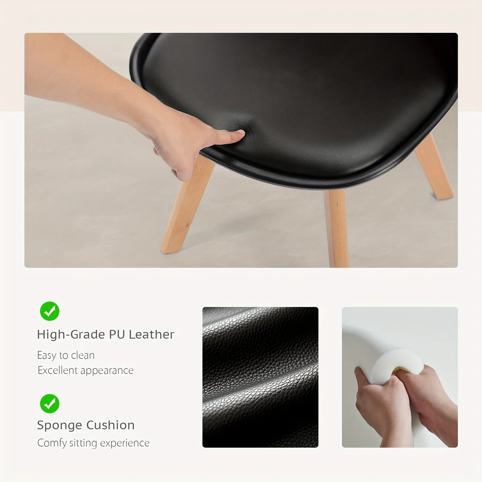 Modern Dining Chair Home Chair Minimalist Nordic Backrest Chair Dinning Table Chair Accent Chair for Living Room image 6
