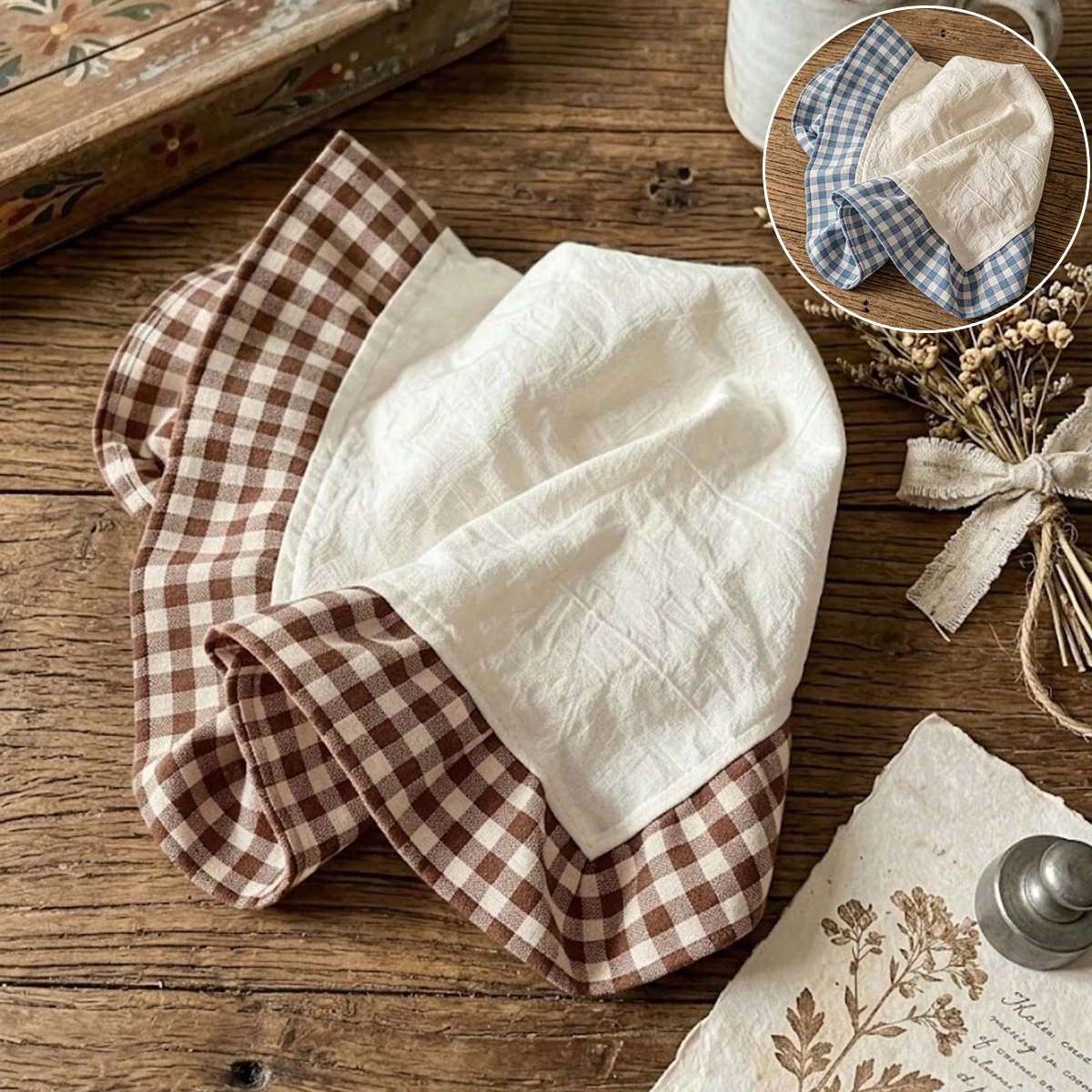 2/6/12Pcs Multi-purpose Place Mat With Ruffled Plaid, Suitable for Afternoon Tea Wedding Party in Western Restaurant Kitchen