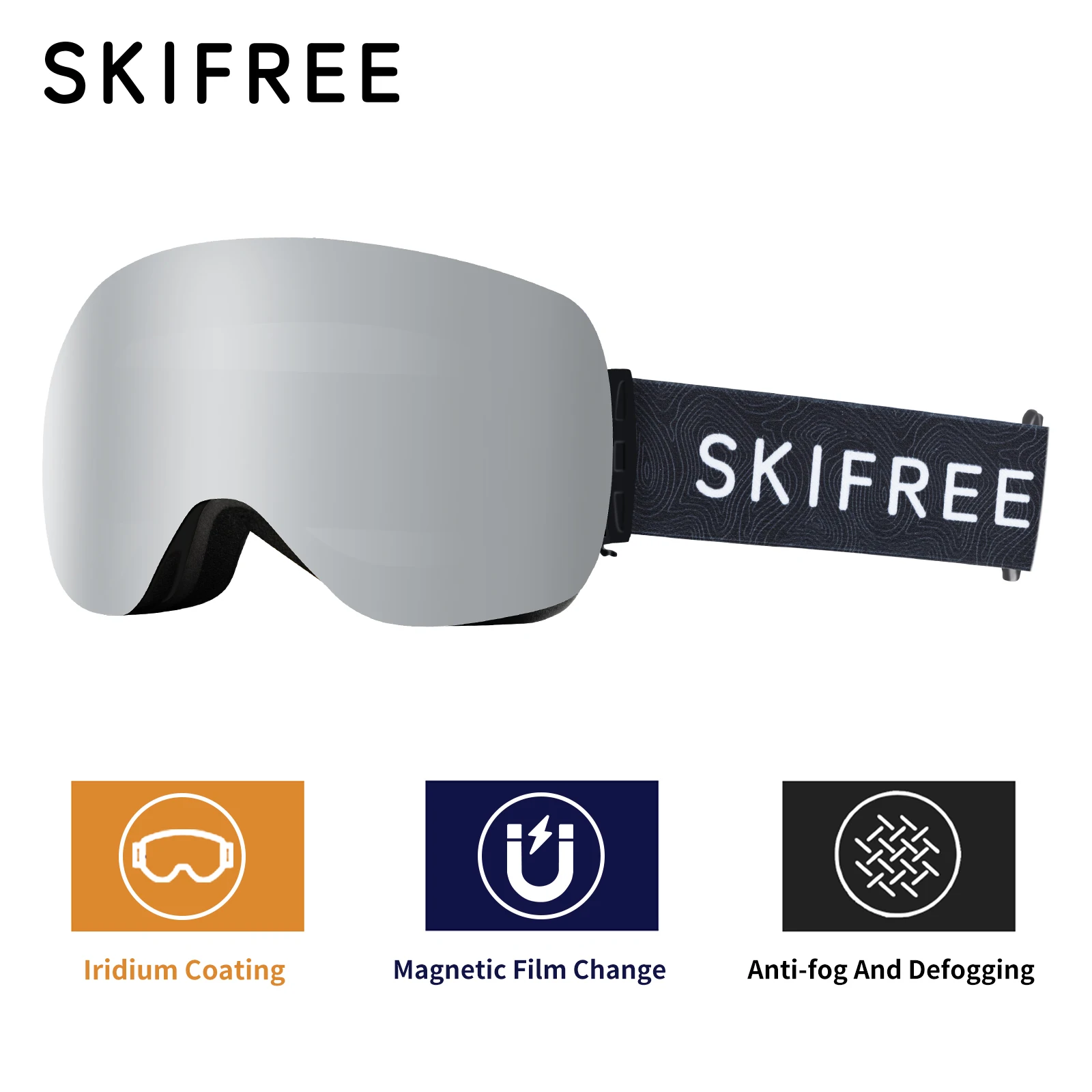 Skifree S0 Ski Goggles UV400 Anti-Fog Double-Layer Spherical Lens Snowboard & Ski Glasses for Men & Women