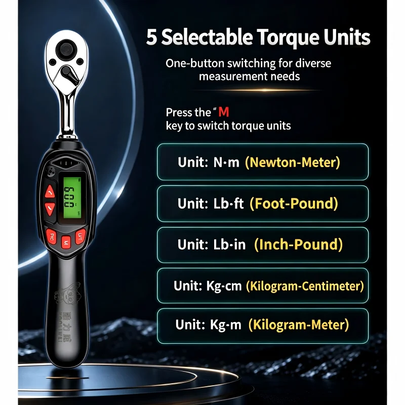 KOOLIWEI KA3 Series Short Digital Torque Wrench 3/8