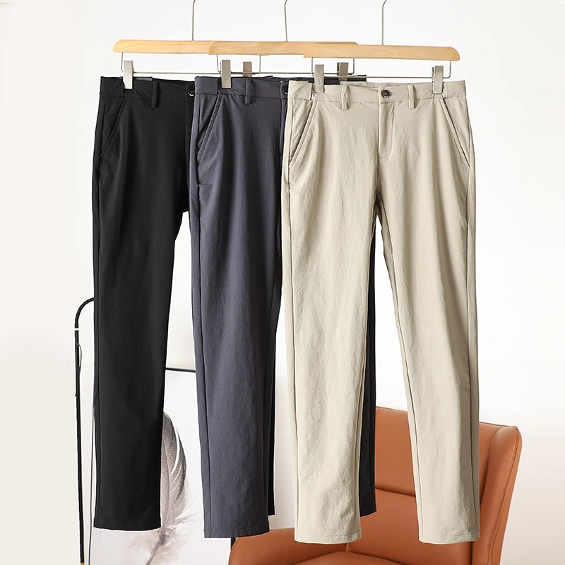 

Водонепроницаемые ветрозащитные повседневные брюки для занятий спортом на открытом воздухе, мужские осенние прямые длинные брюки для поездок на работу, волосы без прилипания