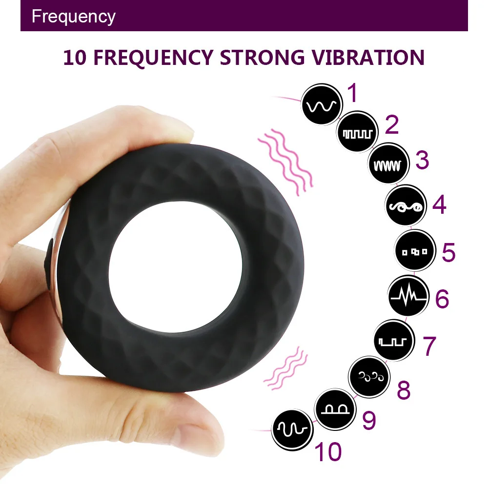 

Adult Products, Rechargeable Silicone Vibrating Locking Ring, Male Time Delay Masturbator