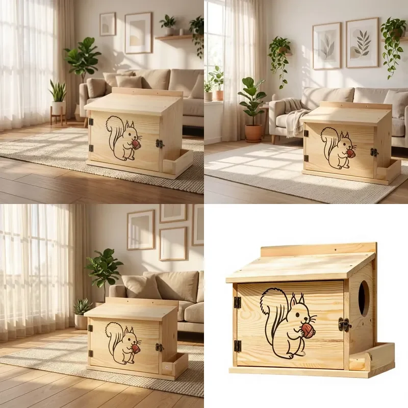 Outdoor Wall Mounted Pet Feeder Box for Hamster Parrot Squirrel Escape Proof Design Garden Habitat Nest