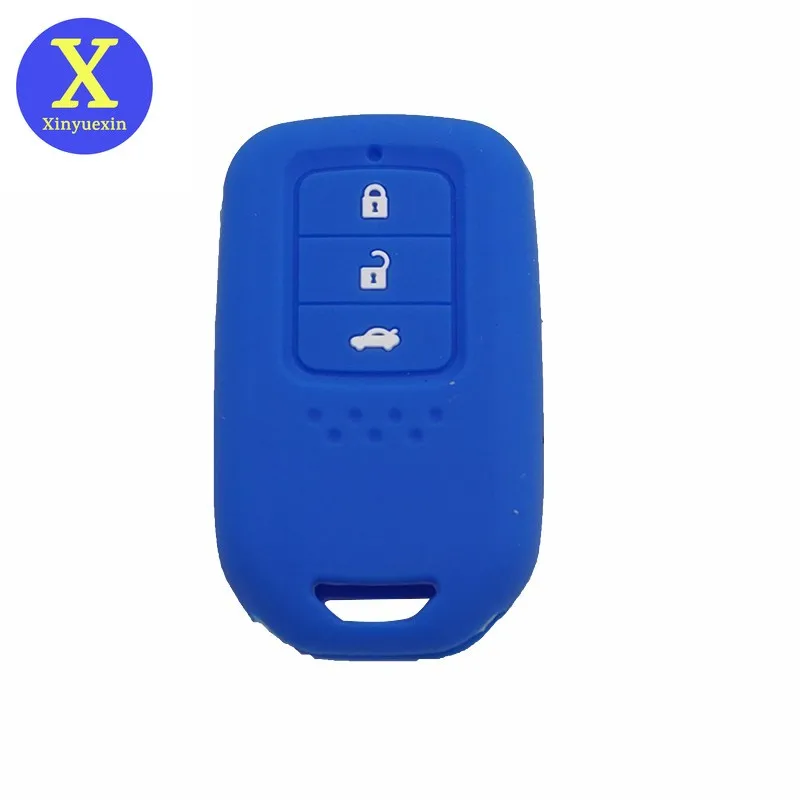 

Xinyuexin Silicone Car Key Cover Case for Honda Vezel City Civic Jazz CRV Crider HRV Fit Freed Remote Key Holder Bag Protection