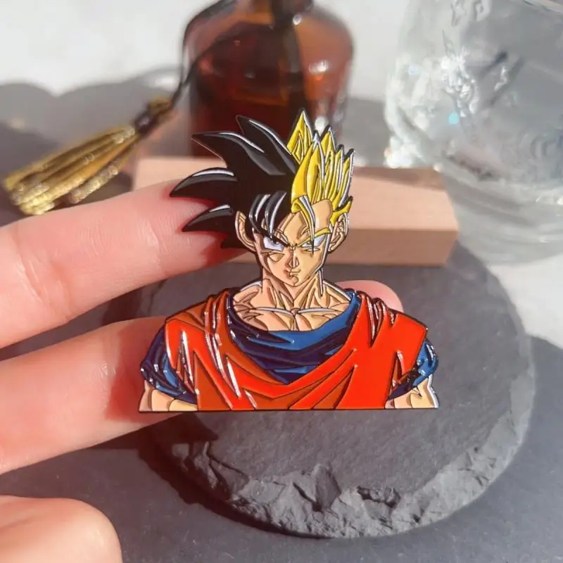 Dragon Ball Son Goku Divine Dragon Metal Badge Brooch Children Backpack Decoration Couple's Clothing Badge Brooch Birthday Gift