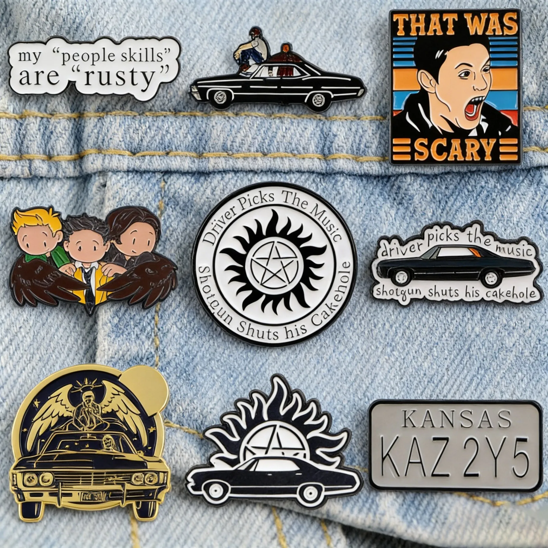 Broches en émail mignonnes sur le thème des séries TV, pour vestes en jean, sacs à dos, chapeaux, sacs, bijoux de mode, cadeau d'anniversaire pour amis