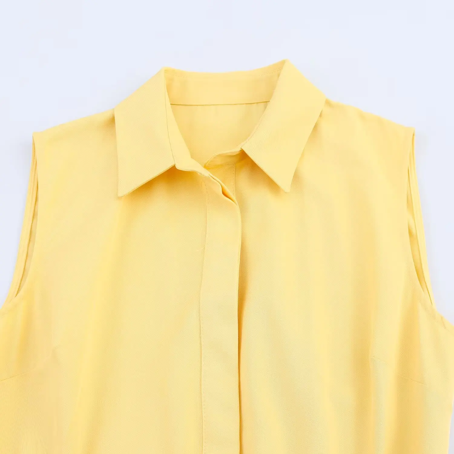  Women's 2025 Summer New Solid Color Series Belt Shirt-style Sleeveless Dress 4043/072