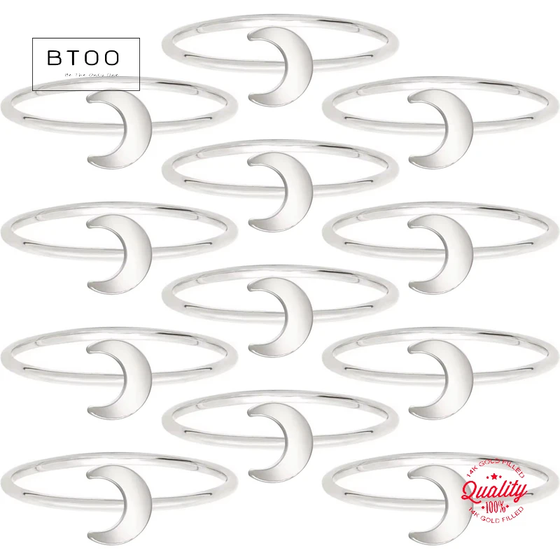 

Women's 925 Sterling Silver Moon Ring Minimalist Knuckle Jewelry Accessory