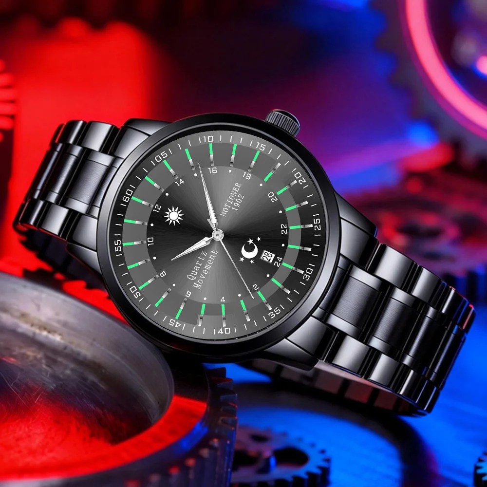 Luxury Men's Quartz Watch with Date Function, Gift Box