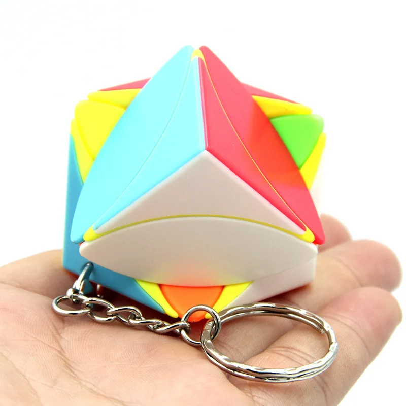 3pcs/set Fanxin Keychain Series Mini Magic Cube 3x3x3 Small Bread Leaf Keychain Educational Toys Key Ring Cubo Magico Puzzle