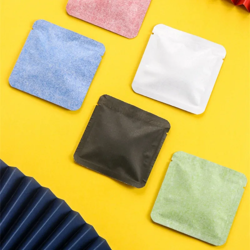 StoBag 100pcs Colorful Small Cotton Paper Packaging Bag Kraft Sealing for Coffee Tea Powder Storage Pouch Portable Wholesale