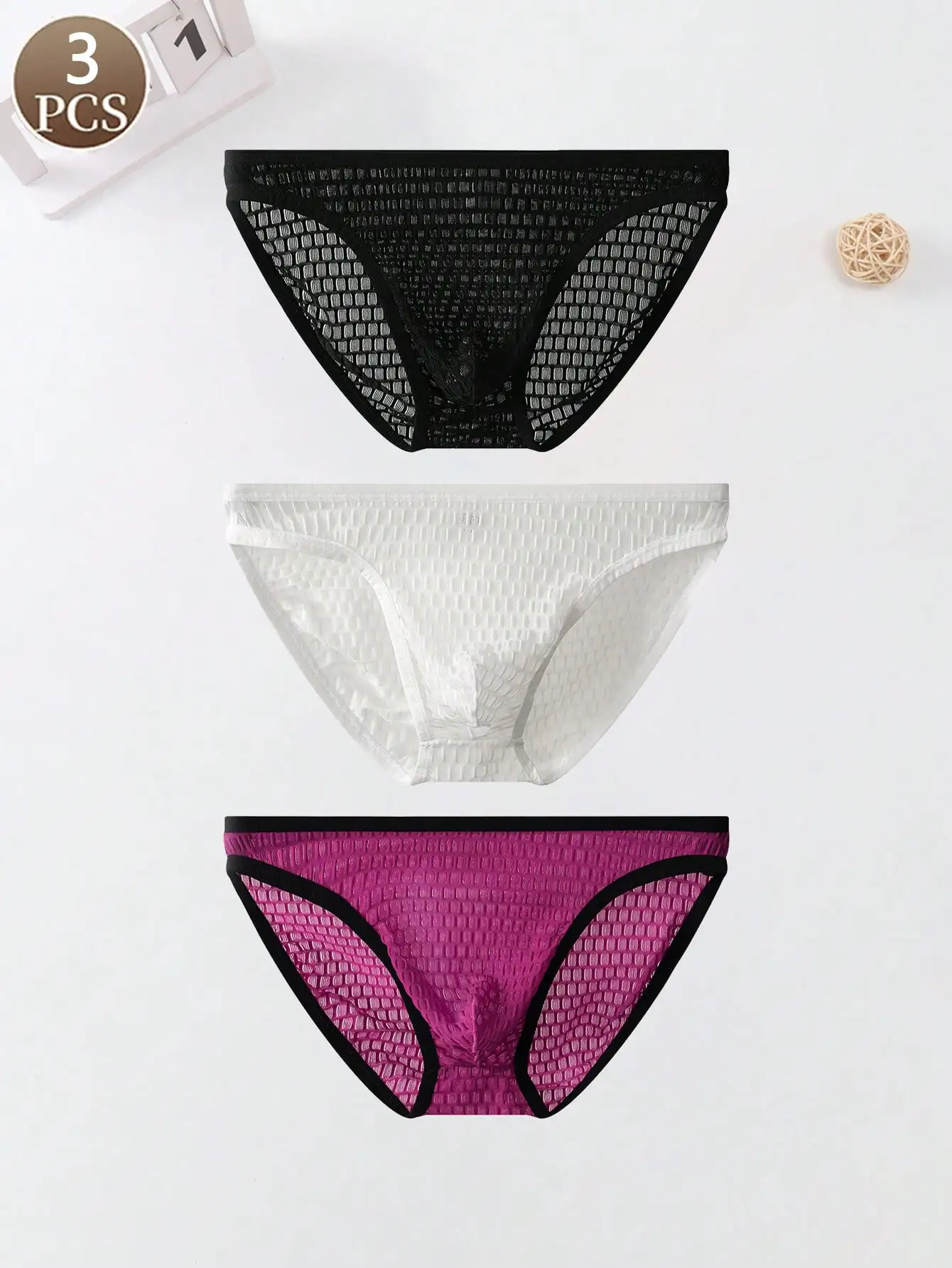 

3 шт. базовые повседневные спортивные быстросохнущие трикотажные брюки однотонного цвета со средней талией мягкие мужские треугольные брюки в горошек