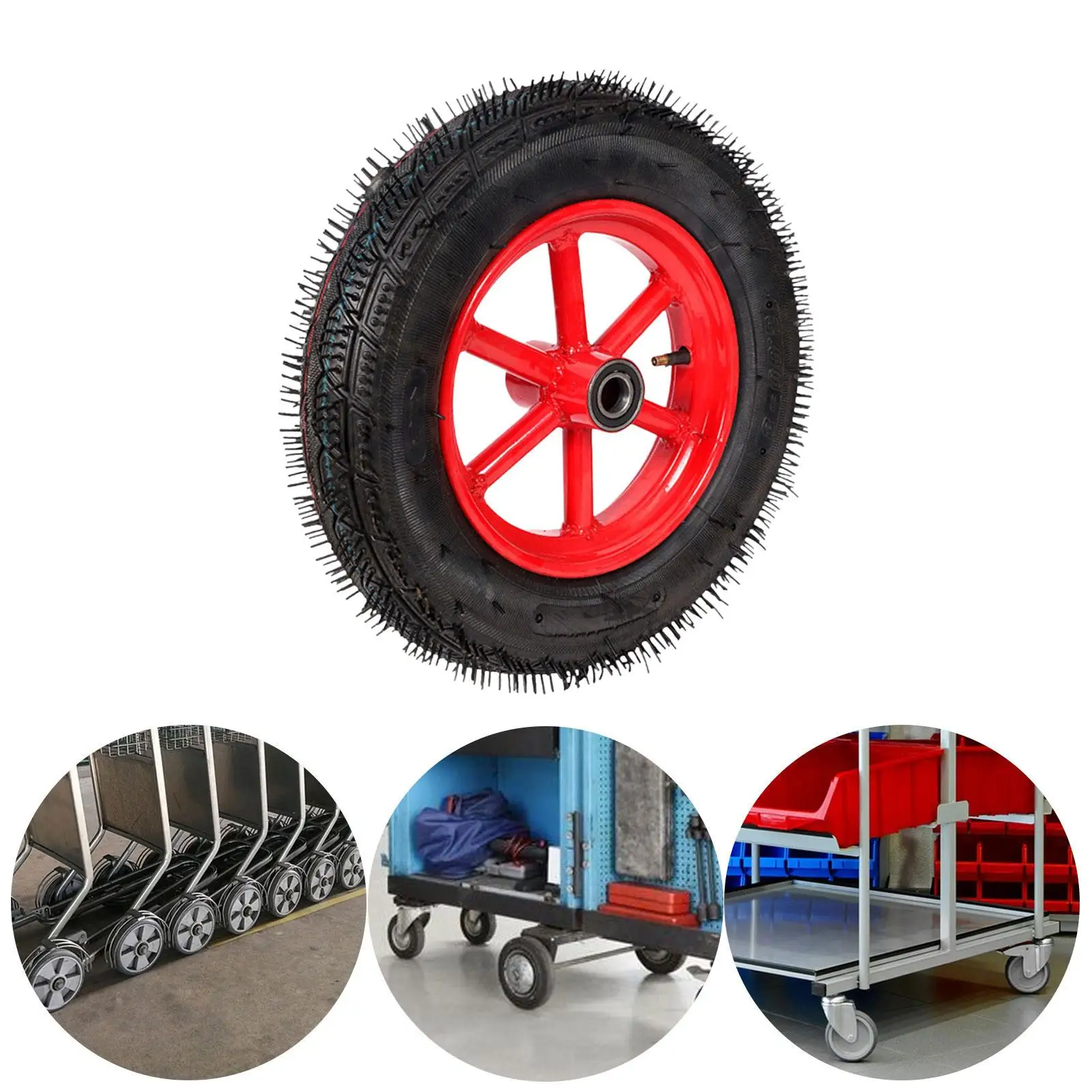 Multifunctional Pneumatic Tire Rubber Wheel Replacement for Folding Wagon Trolley Cart Utility Hand Truck
