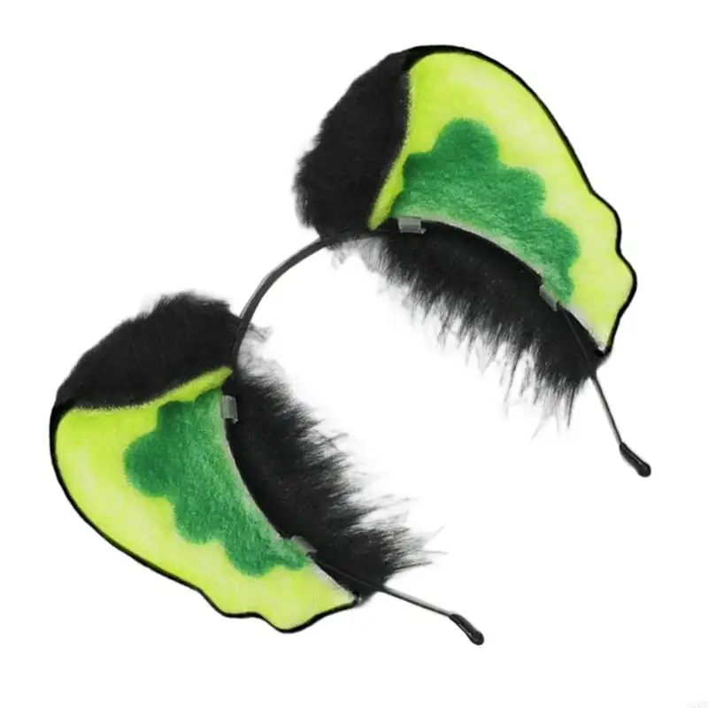 270D Vossen Oren Hoofdband Staart Fuzzy Katten Oren Hoofdband Staart Halloween Cosplay Party Katten Kostuum Accessoires voor