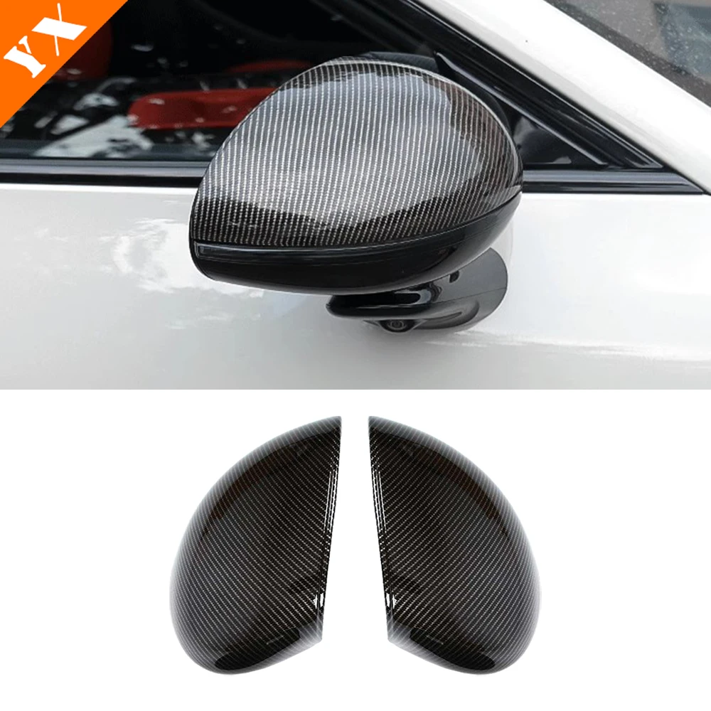 For xiaomi SU7 Pro MAX Accessories 2024 Carbon Black Car Side Door Mirror Rear View Mirror Cover Decor Anti Scratch Frame 2PCS