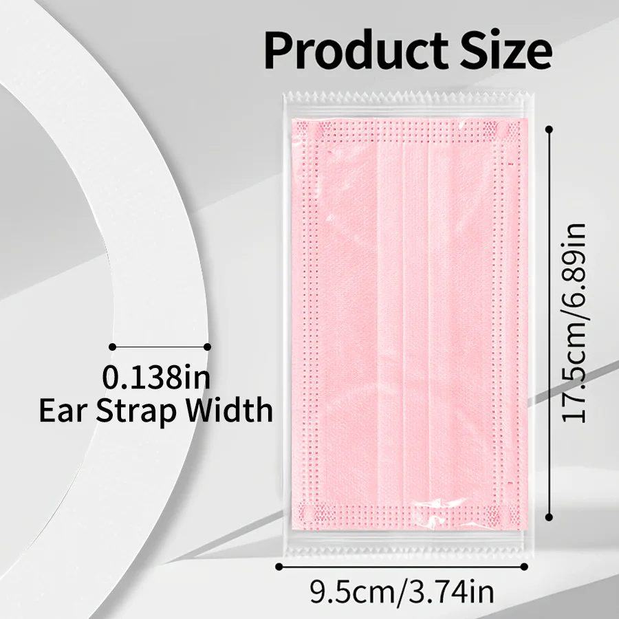 100/200 pièces masques de protection jetables rose mode masque polyvalent léger respirant Anti-étouff conception 3 plis masque à boucles auriculaires