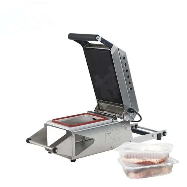 HTS-175 Hualian Manual Food Fresh Meat Meal Lunch Box Vacuum Tray Sealing Packing Machine