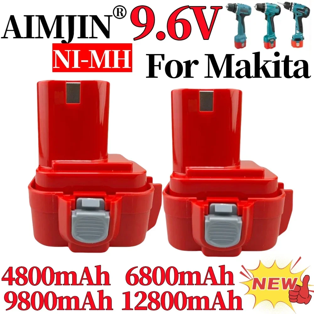 9.6V 12.8/9.8/6.8/4.8Ah Replacement Battery for Makita PA09 9120 9134 9135 9135A 9102 6207D 6222D 6261D 6207D Power Tool Battery