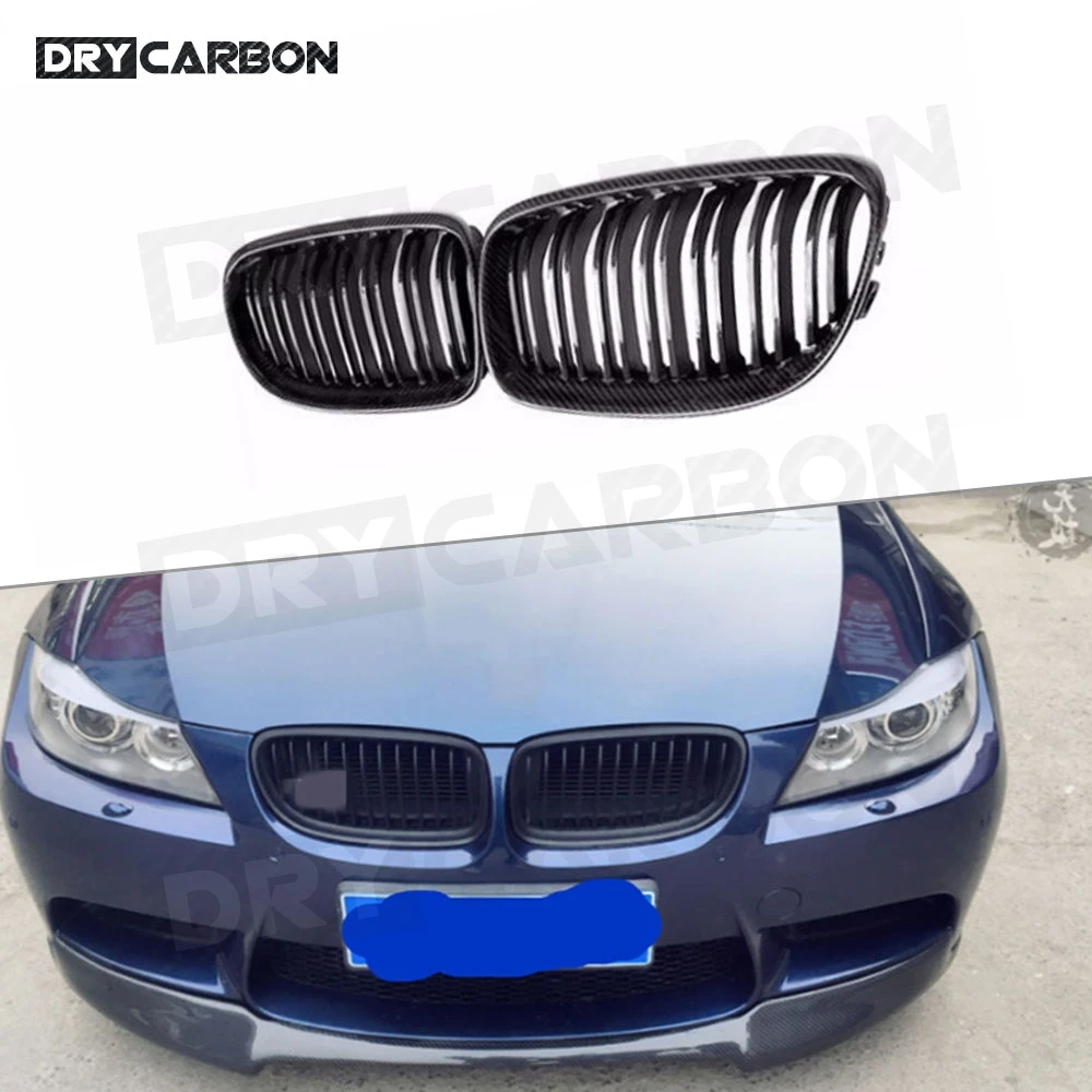 

For BMW E92 LCI E93 318i 320i 328i 335i Carbon ABS Material Front Bumper Kidney Twin Fins Sport Racing Grill Grille Coupe 2 Door