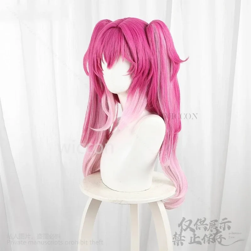 DY20루파 지라이 케이 소녀 코스프레 게임 윈터링 웨이브 애니메이션 핫핑크 트윈 포니테일 그라데이션 Y2K 헤어 할로윈 파티 코스튬 커스텀