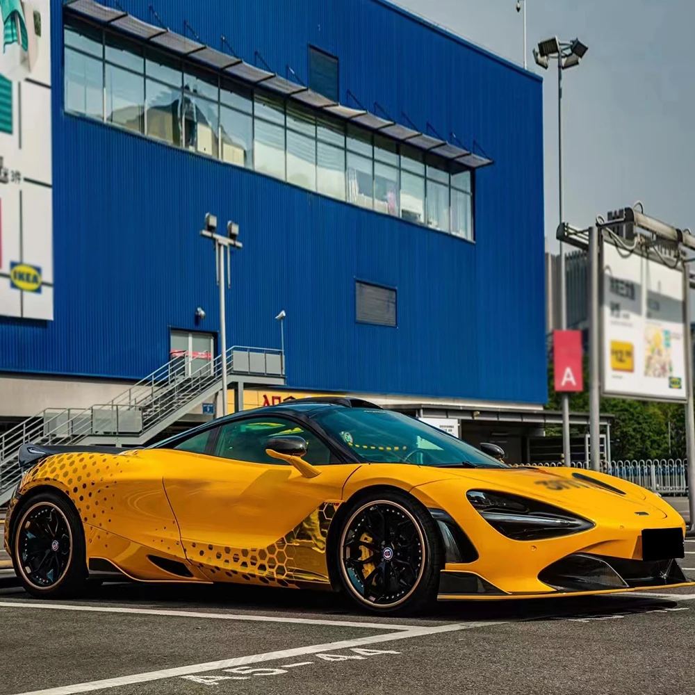 Yellow Metallic PET Backing Automotive Vinyl Wrap with Maintenance Guide for Long-Lasting Vehicle Shine