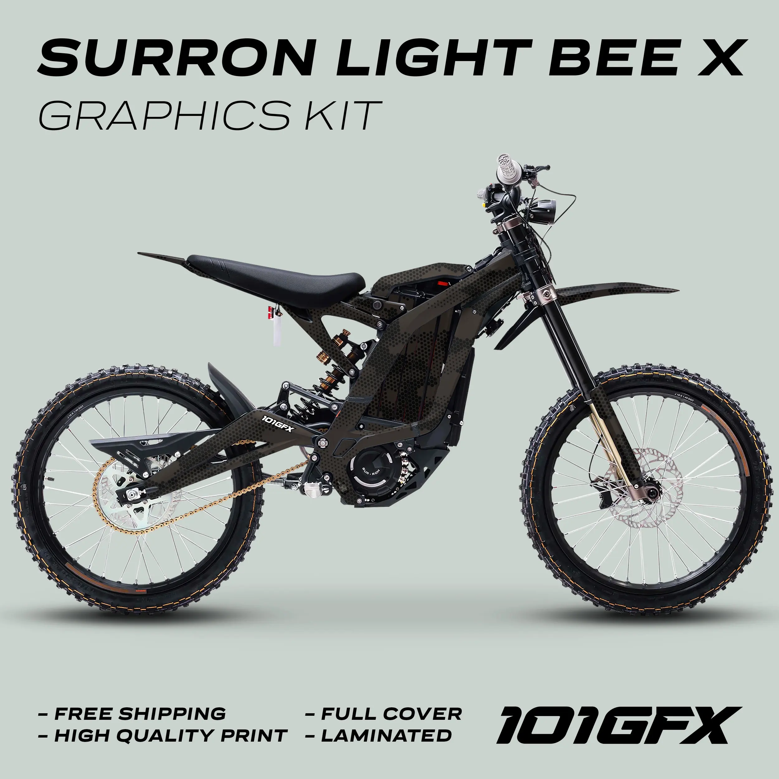Graphics Kit HEXOCAM BROWN Stickers Honeycomb Camo Camouflage Hexagon Style Laminated  L1E eBike Emoto For Surron Light Bee X